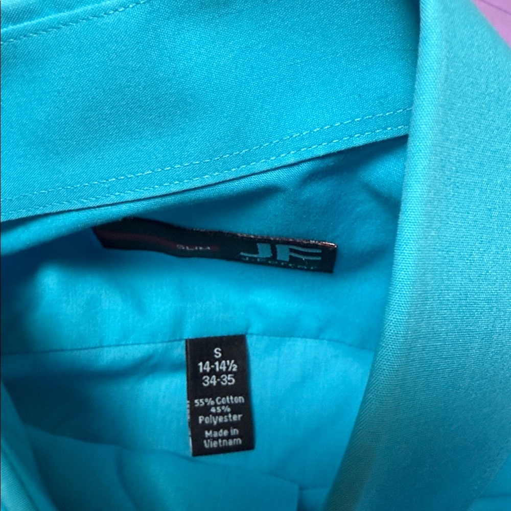 3 JF J.Ferrar Royal Blue, turquoise and lavender Dress Shirts Size Small Slim - Picture 3 of 7